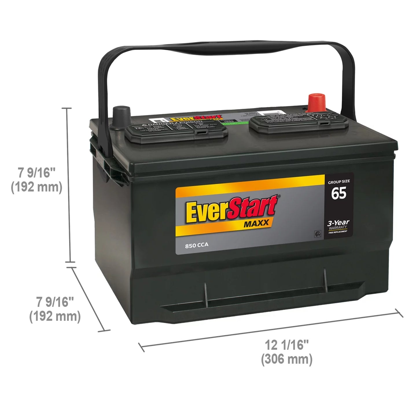 EverSizetart Maxx Lead Acid Automotive Battery, Group Sizeize 65 12 Volt 850 CCA