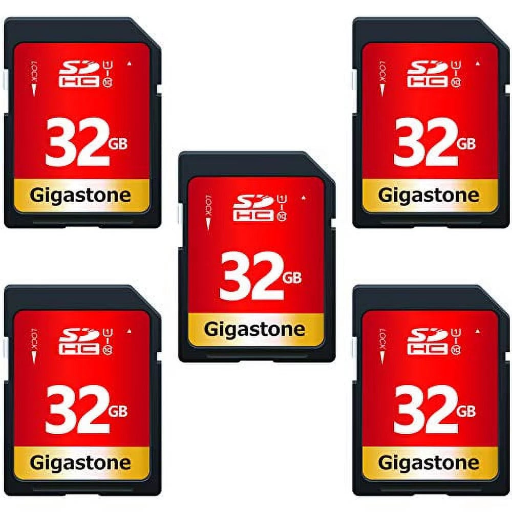 Gigastone 32GB SizeDHC Card Class 10 UHSize-I U1 Up to 80MB/s Memory Card, 5 pack (5x32GB)