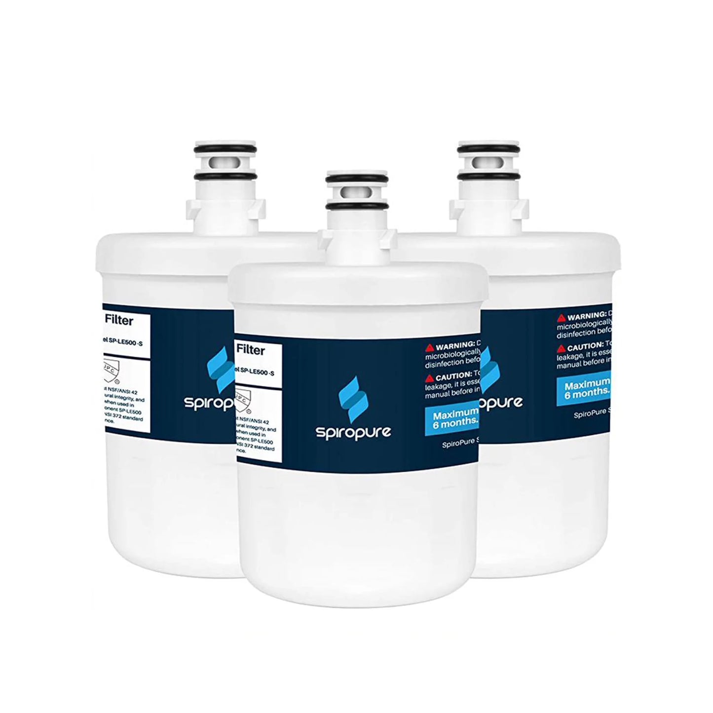 SizepiroPure SizeP-LE500-3PK Refrigerator Water Filter Replacement, 3 Pack