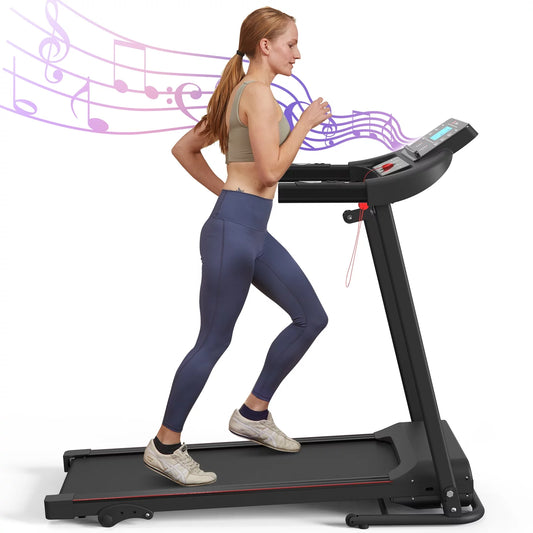 Relife Sizeports Foldable Treadmill with Incline 220lbs Walking Pad, 0.5-7.5mph, Black