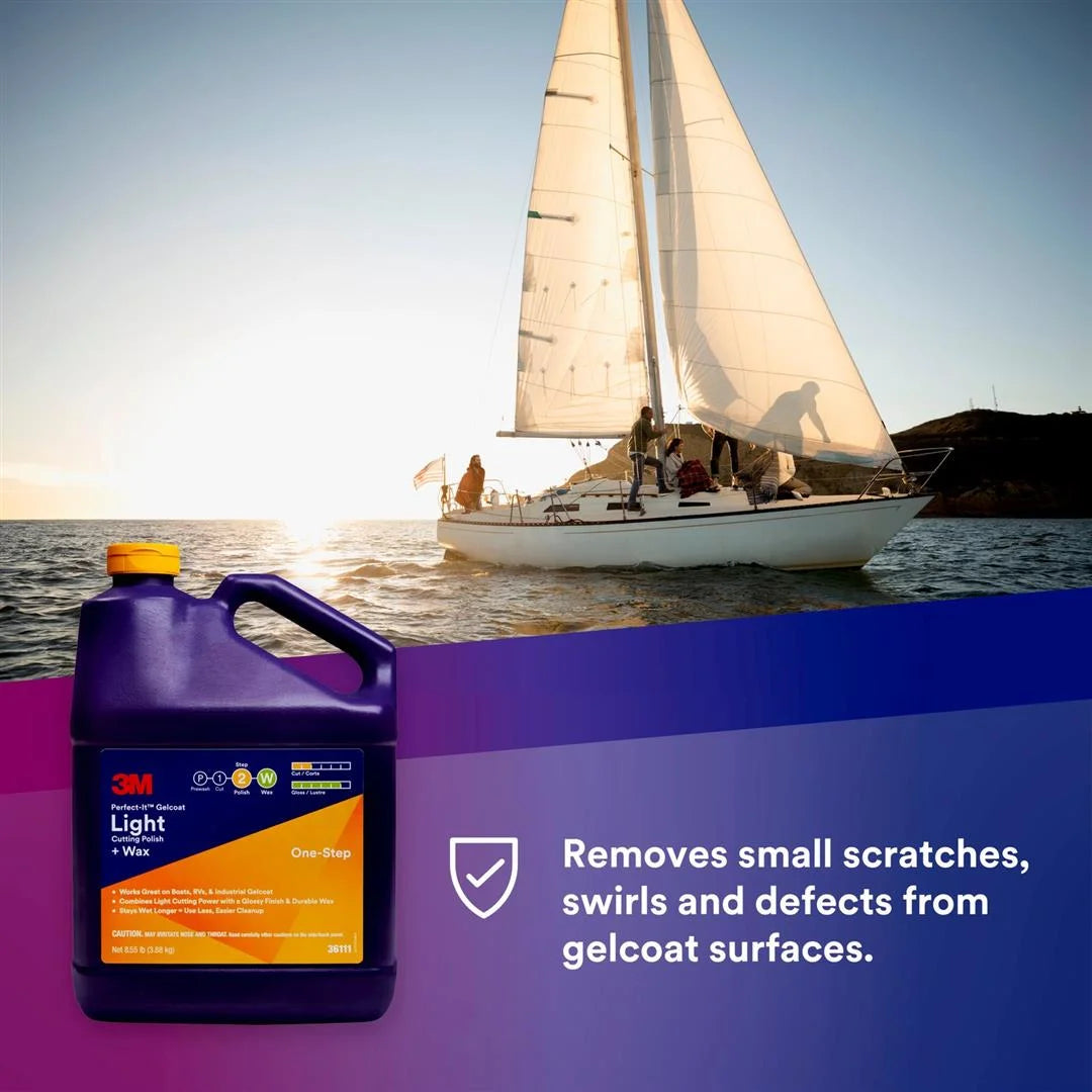 3M  36111; Gelcoat Light Cut Polish-Wax Gallon