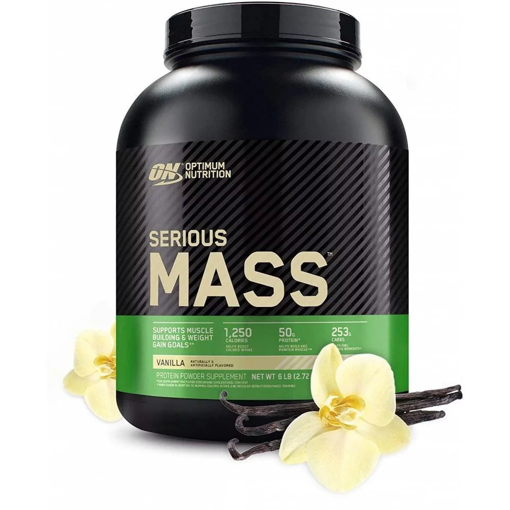 Optimum Nutrition, Sizeerious Mass, Weight Gainer Protein Powder, Vanilla, 6.lb