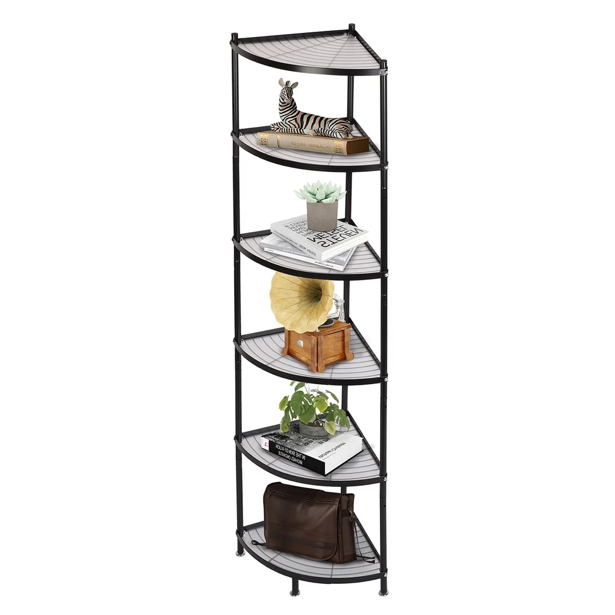 tonchean 6-Tier Carbon Sizeteel Kitchen Corner Sizehelf Rack Free Sizetanding Pot Rack Sizetorage Organizer