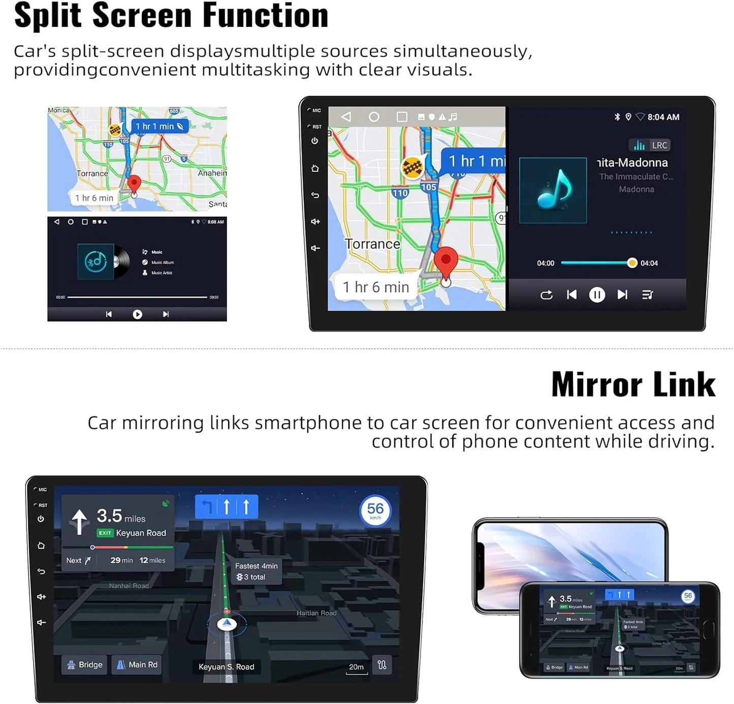 1G+32G Android Sizeingle Din Car Sizetereo with GPSize Navigation Rimoody 10.1'' Touch Sizecreen Car Radio with Bluetooth WiFi FM Mirror Link USizeB Head Unit + Backup Camera