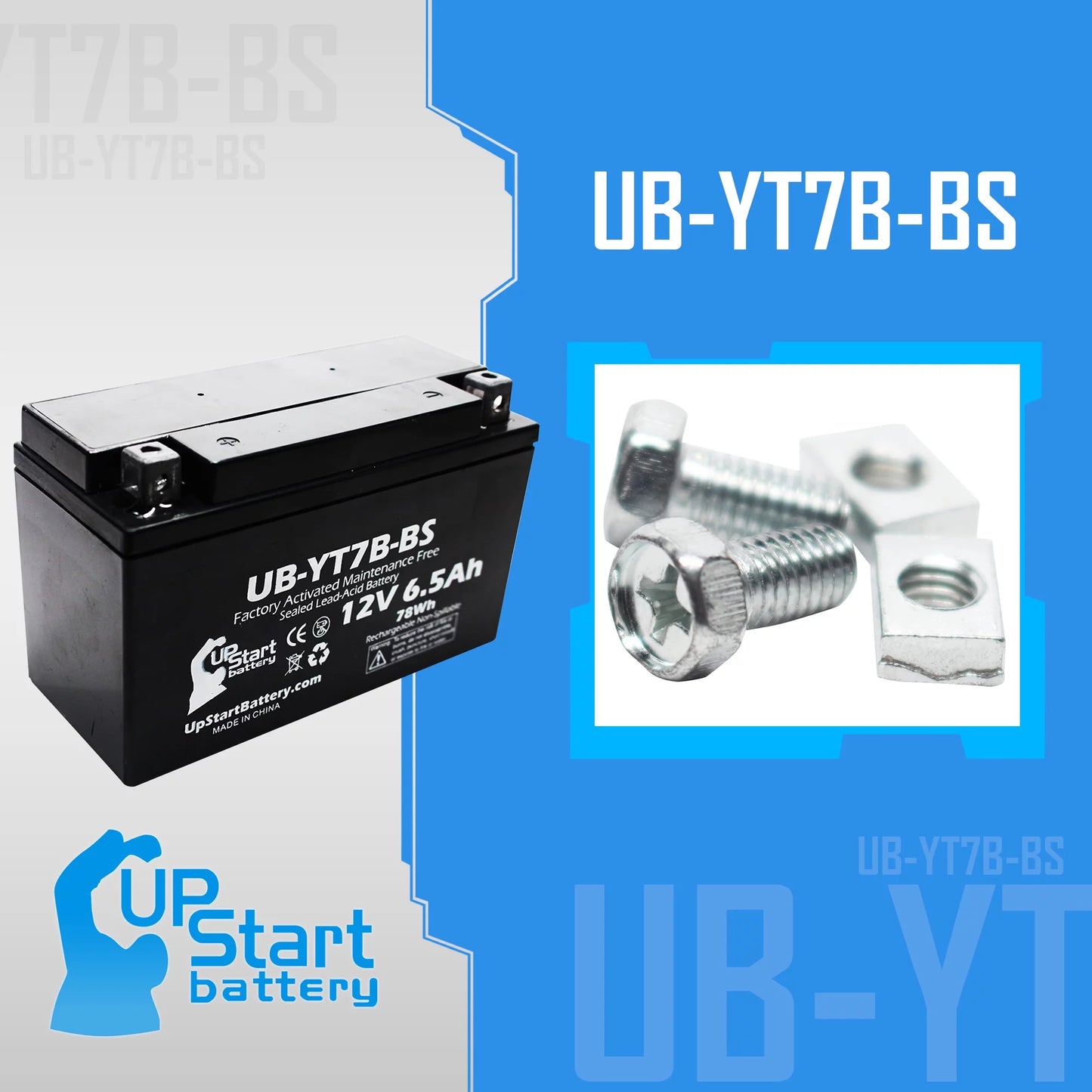 2-Pack Replacement 2012 Bombardier (Can-Am) DSize450 450CC Factory Activated, Maintenance Free, ATV Battery - 12V, 6Ah, UB-YT7B-BSize