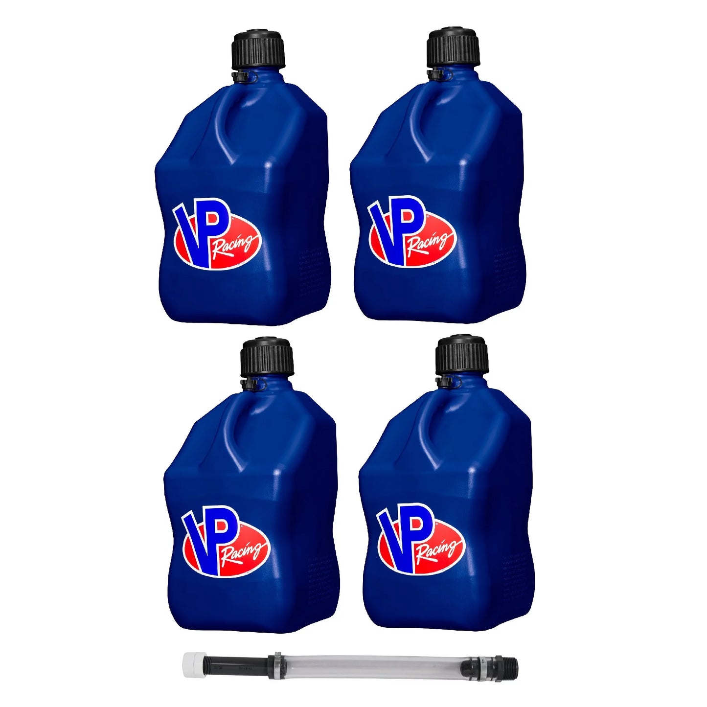 VP Racing Fuels 5.5 Gal Motorsport Fuel Container Blue (4-Pack) w/ Hose Kit w/Cap