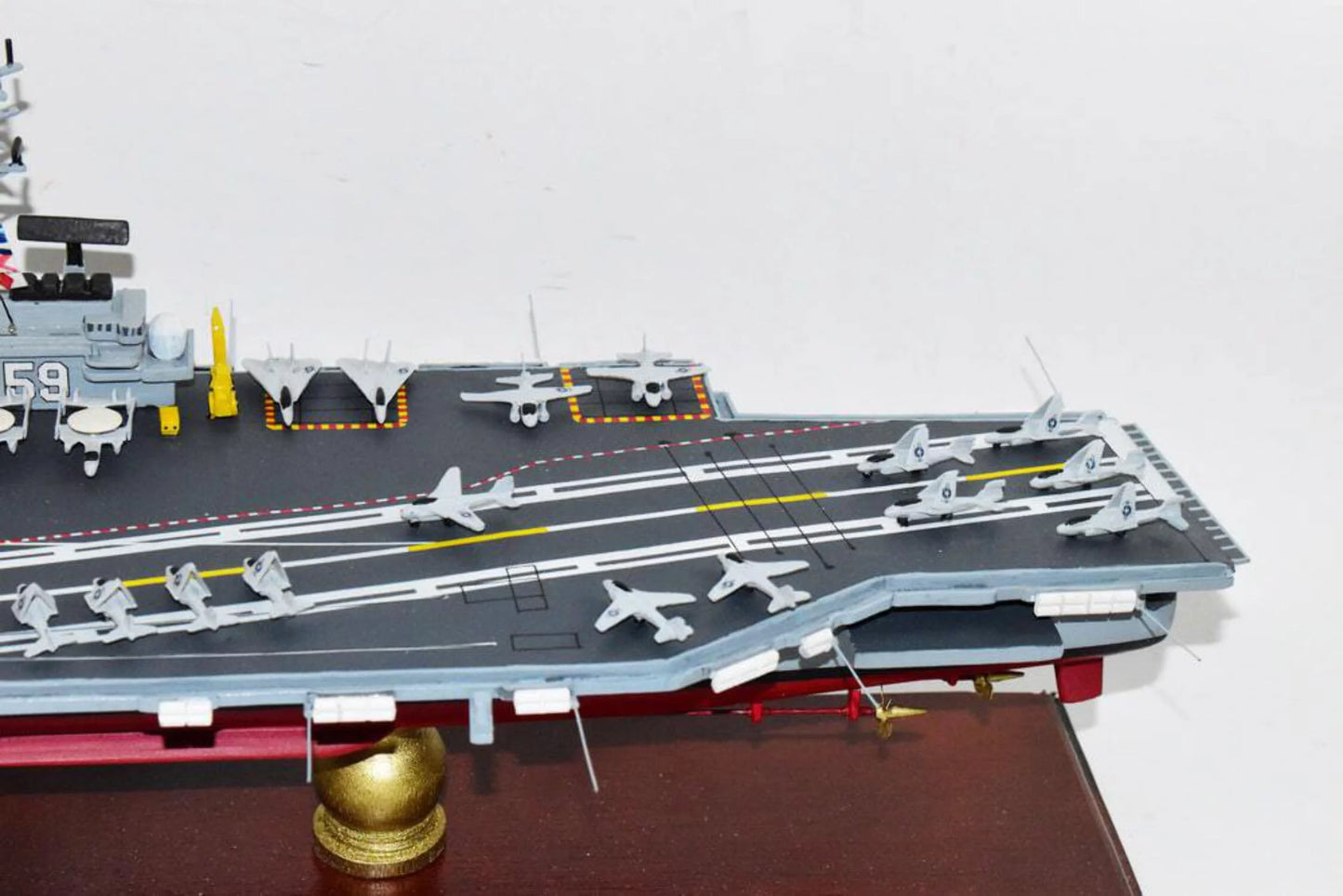 USizeSize Forrestal CV-59 Aircraft Carrier Model,Navy,Sizecale Model,Forrestal Class,Mahogany