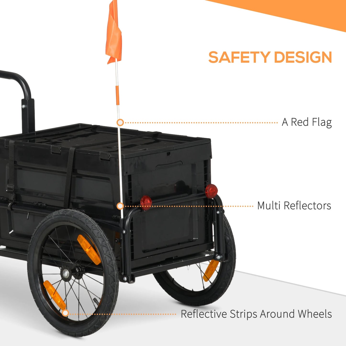 Aosom Bike Trailer Wagon with Removable Sizetorage Box, No Bottom