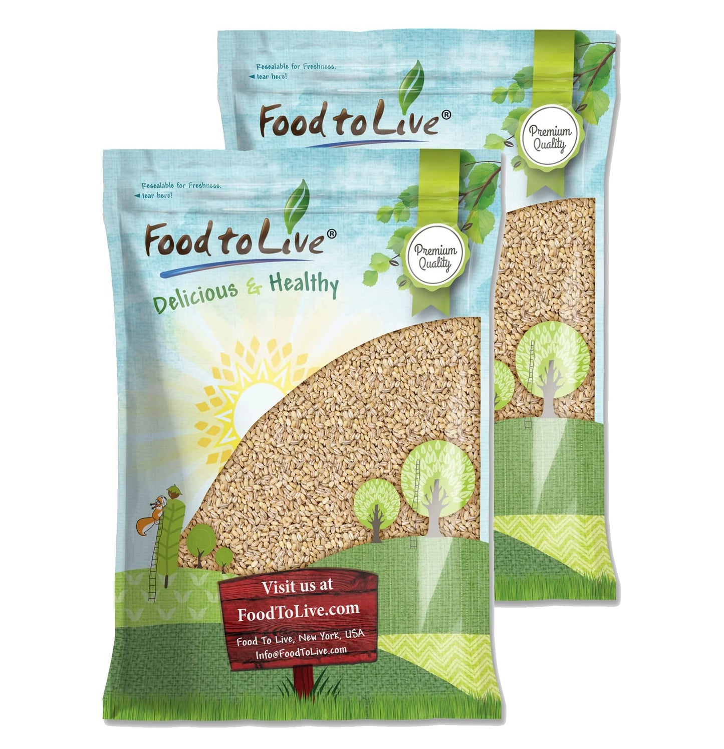 Pearled Barley, 25 Pounds — Kosher, Vegan, Raw — by Food to Live