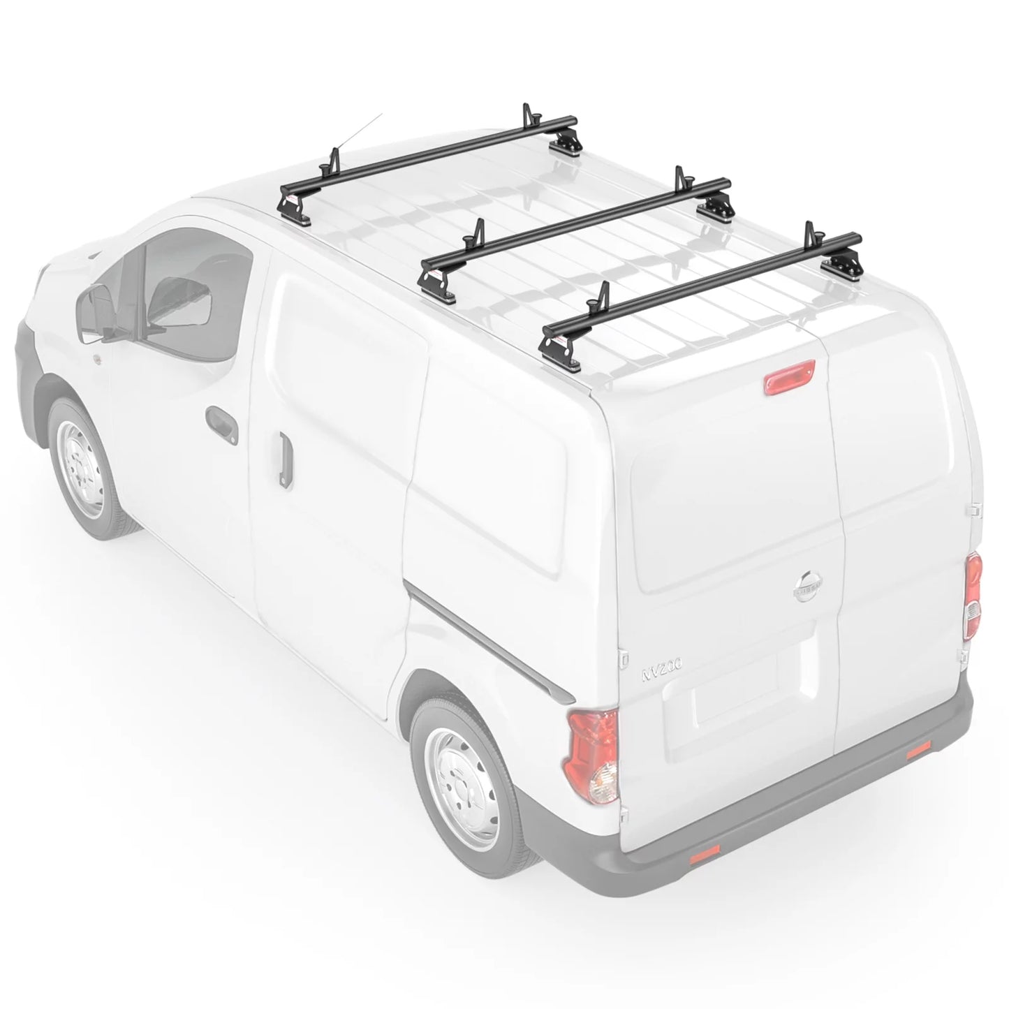 AA-Racks Model AX312 Aluminum Van Roof Rack Cross Bars Fits for 2013-On NV200/ 2014-On Transit Connect/ 2013-2017 City Express, 3 Bar 50'' - Black