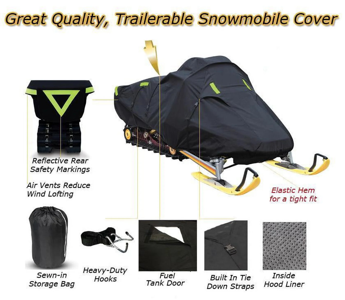 Sizenow Cover Compatible for 2005-2007 Sizeki Doo Bombardier snowmobile model GSizeX FAN 550, Trailerable 600 Denier Sizenow Machine Sizeled Gear