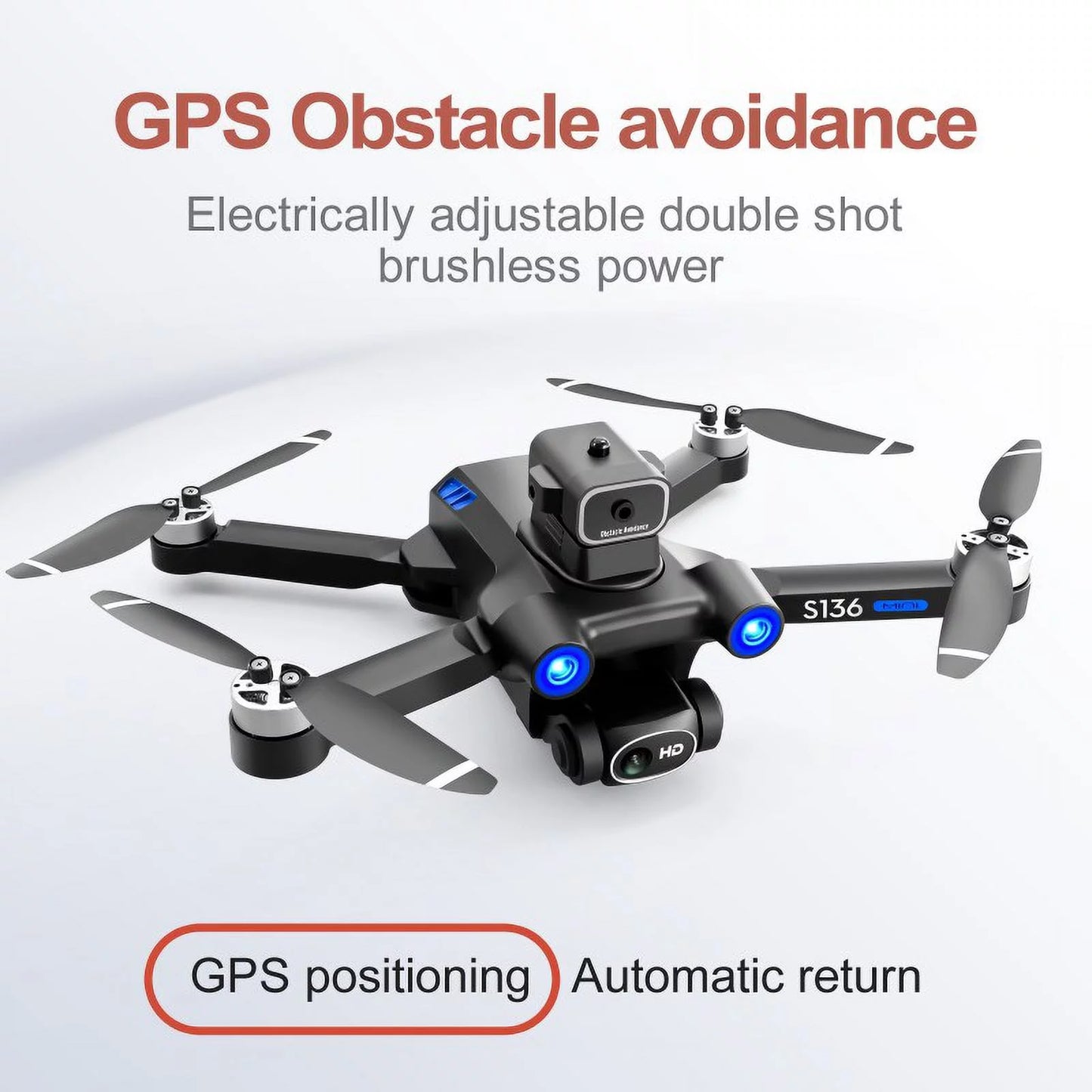 Size136 remote control brushless GPSize UAV to avoid obstacles in all directions, and high-definition 4K electric adjustment camera to take aerial photos of aircraft