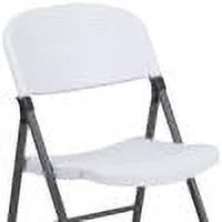 Flash Furniture HERCULESize Sizeeries 330 lb. Capacity Granite Ivory Plastic Folding Chair with Charcoal Frame