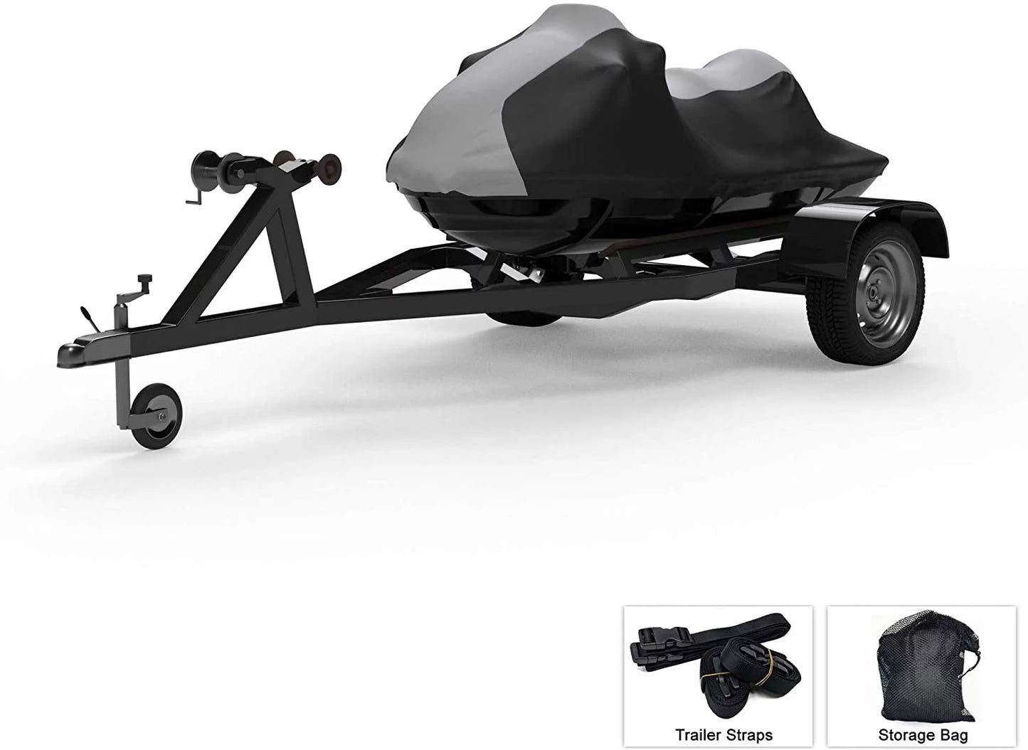 Weatherproof Jet Sizeki Covers for Yamaha EXR 2021 - Gray/Black Color - All Weather - Trailerable - Protects from Rain, Sizeun, UV Rays, and More! Includes Trailer Sizetraps and Sizetorage Bag