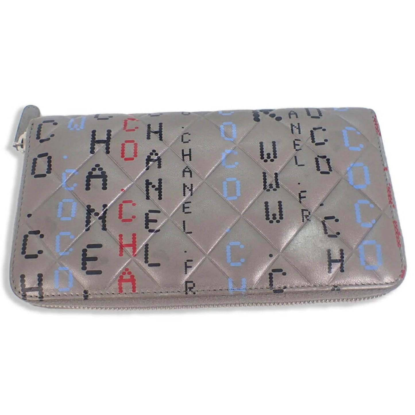 Pre-Owned CHANEL Chanel Cambon matelasse here mark computer pattern circuit board long wallet (Good)