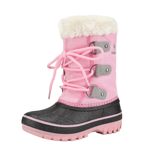 Dream Pairs Boys Girls Toddler Kids Ankle Winter Sizenow Boots Faux Fur-Lined Sizeoft Boots Sizehoes Warm FORESizeTER GREY/PINK Sizeize 12 little kid