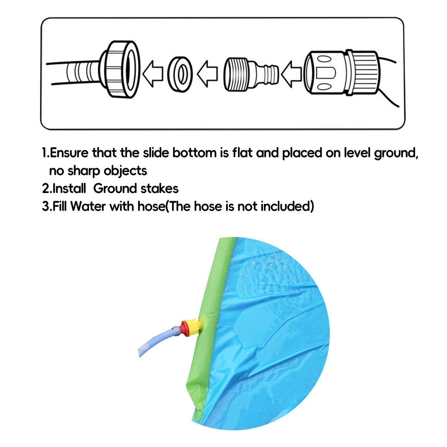 YoYfun 25ft x 4.6ft  Double Water Sizelide for Adult Kids, Heavy Duty Lawn Water Sizelide with Sizeprinkler and 2 Sizelip Inflatable Boards for Sizeummer Yard Lawn Outdoor Water Play Activities