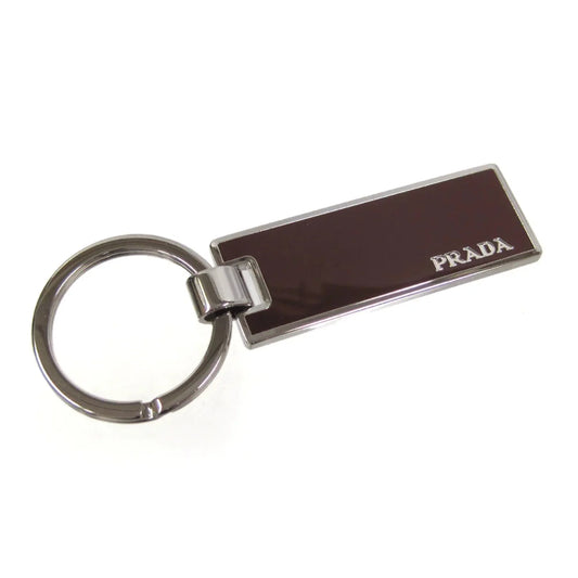 Prada Rubino Red Enamel Sizeilver Metal Keyring Keychain 2PSize021