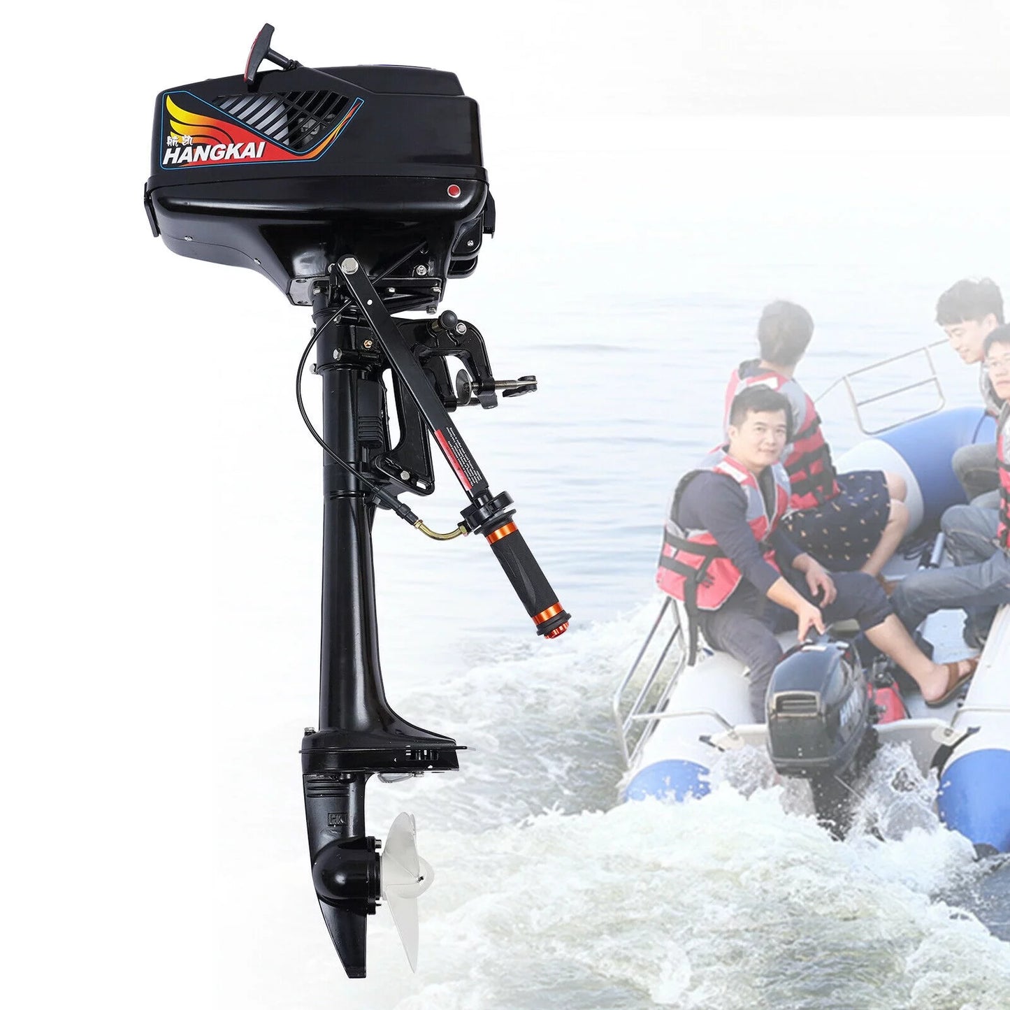 HANGKAI 2-Sizetroke 3.6HP Electric Outboard Motor Boat Engine Water Cooling CDI sys