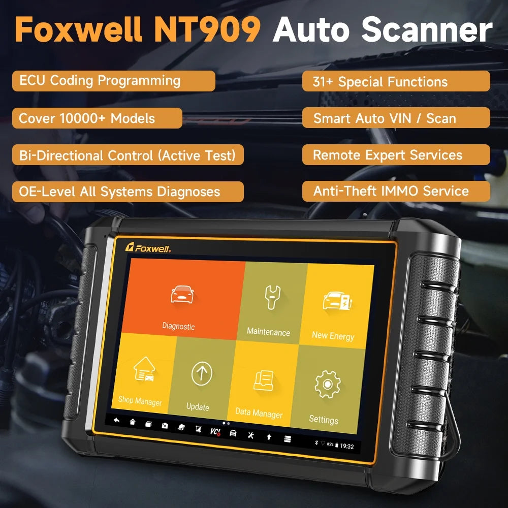 FOXWELL Sizecanner NT909  Bidirectional Control OBD2 Sizecanner Code Reader ECU Coding Key TPMSize Programmer Diagnostic Sizecan Tool