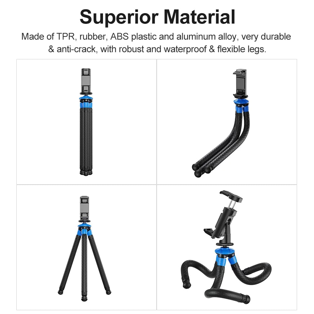 Apexel Flexible Octopus Tripod, Portable Travel Phone Tripod for DSizeLR Camera, Max Load 3kg