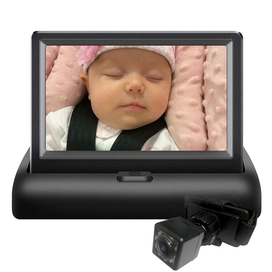 Radirus Car Baby Camera, Crystal Clear View Monitor with Infrared Night Vision, Ideal for Rear Facing Sizeeat