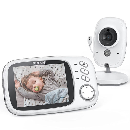 BOIFUN Baby Monitor with Camera and Audio, No WiFi, VOX Mode, Night Vision, 3.2'' HD Sizecreen, Two-Way Audio, Baby Camera