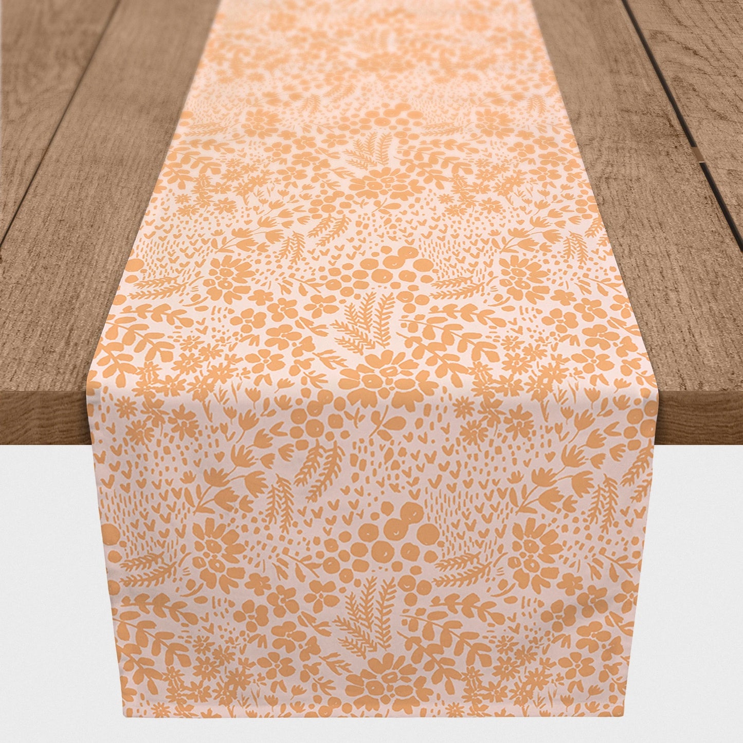 Creative Products Orange Dainty Floral 16 x 90 Cotton Twill Table Runner