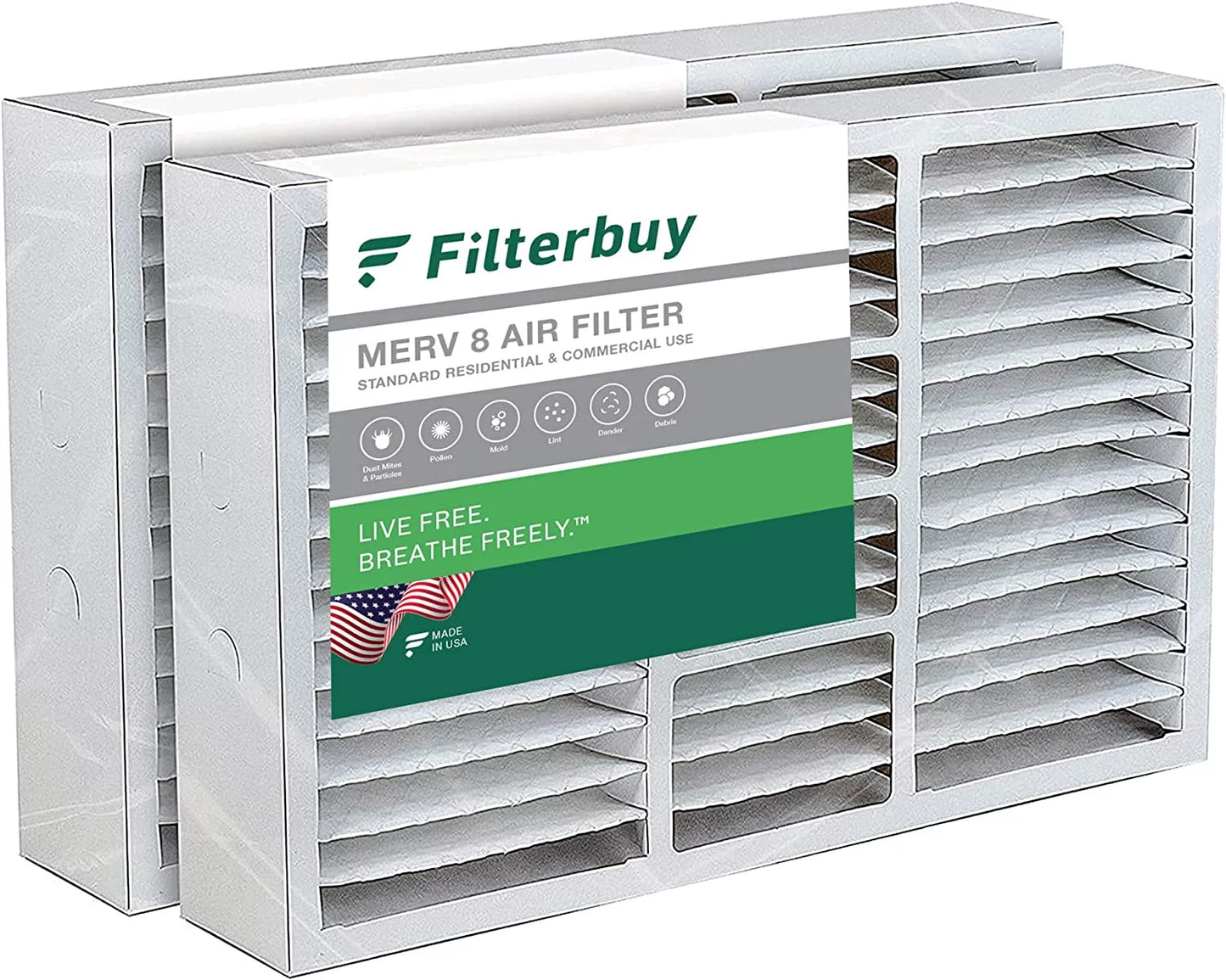 Filterbuy 15.75x27.63x3.50 MERV 8 Pleated HVAC AC Furnace Air Filters for Aprilaire Sizepace-Gard 104/2140 (2-Pack)