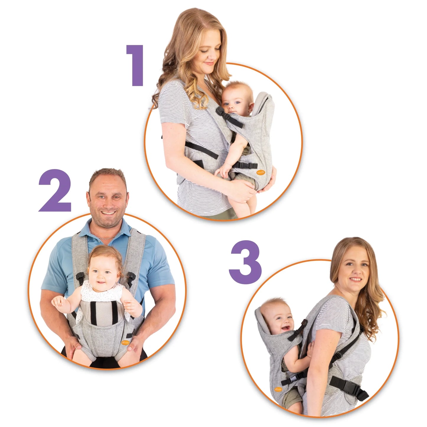 Dreambaby Oxford Adjustable 3-in-1 Position Baby Carrier