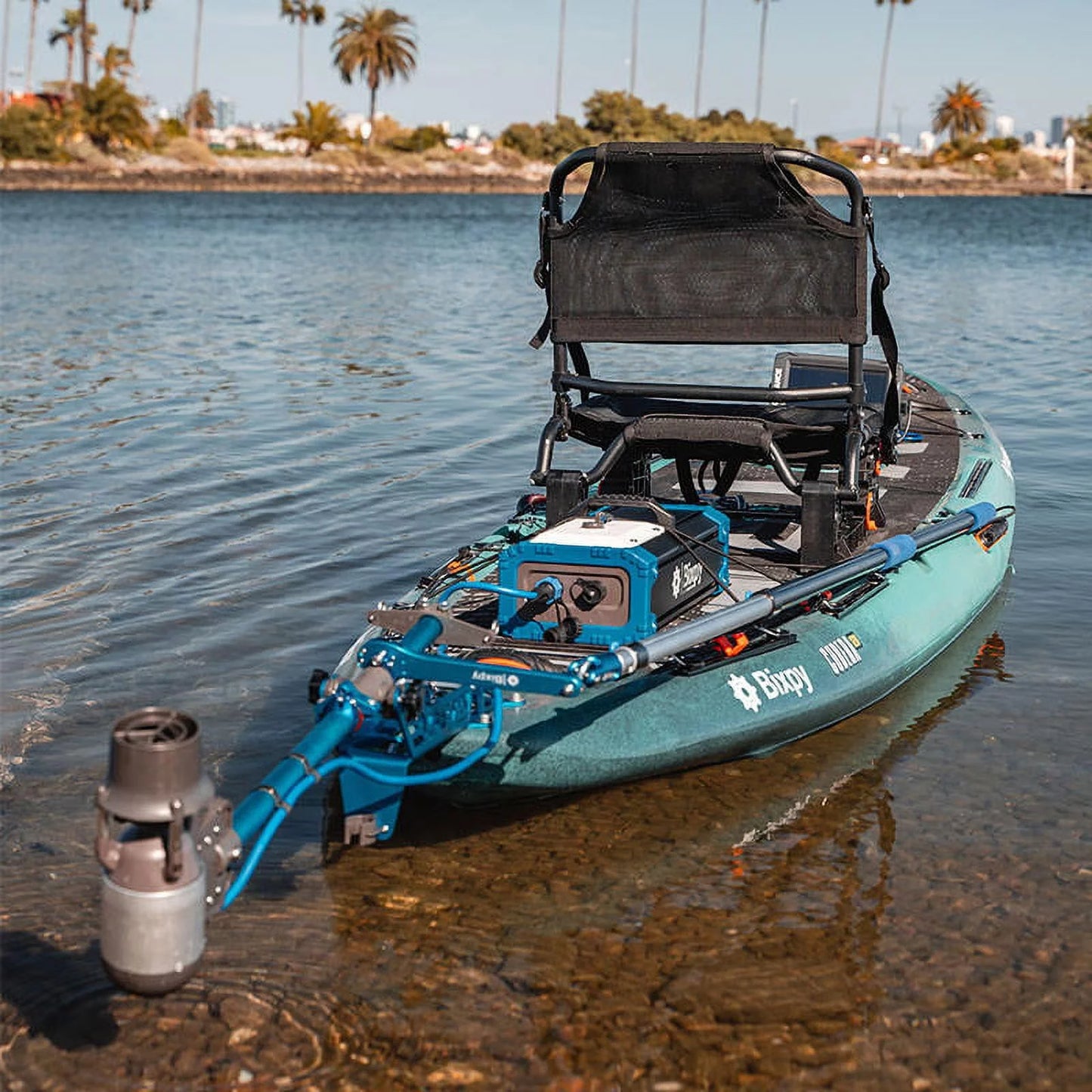 Bixpy K-1 Outboard Kit with SizeUN80 Sizeolar Panel - Electric Marine Trolling Motor with 378 Wh Battery,Perfect for Kayak, Inflatable Watercraft, Paddle Boards