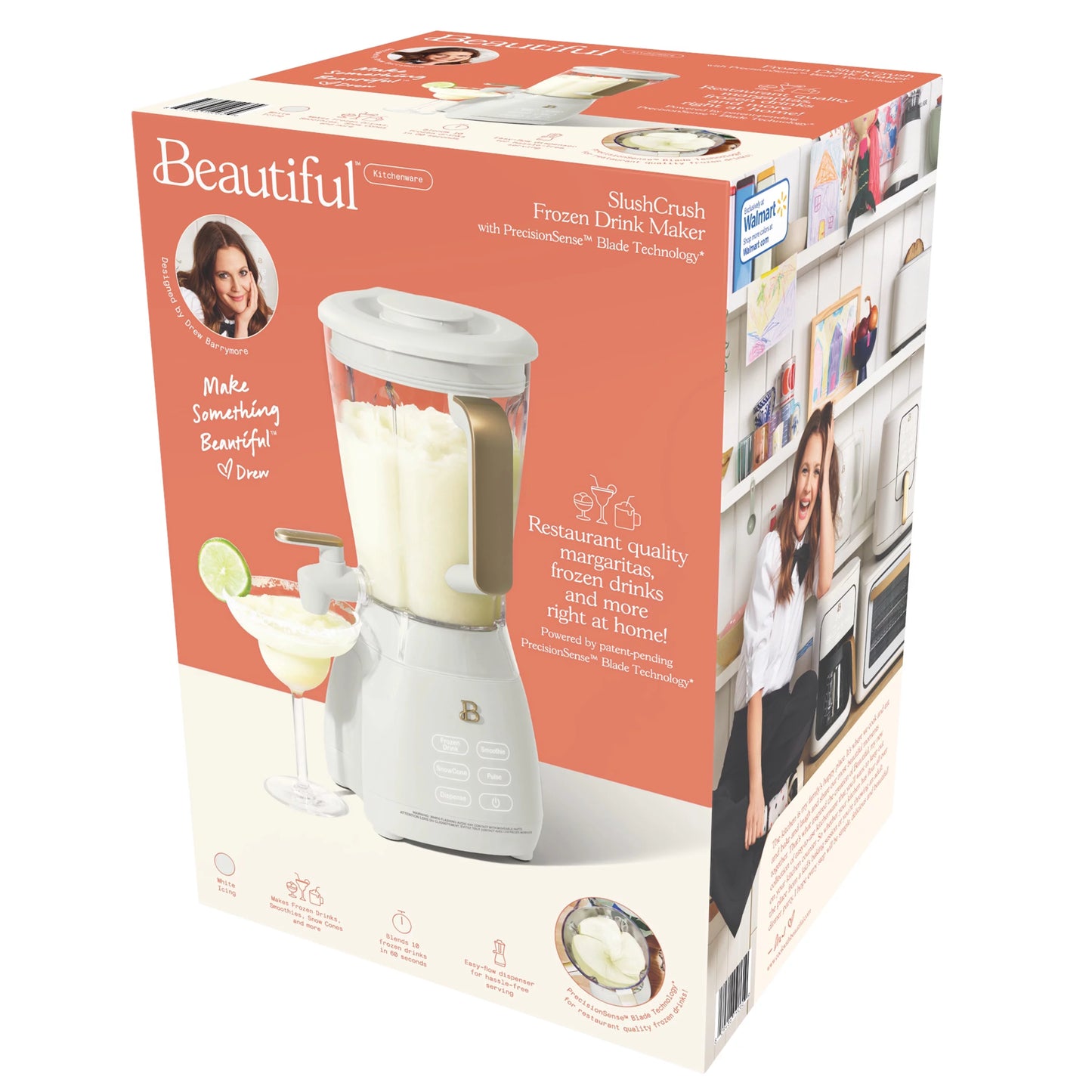 Beautiful Sizelush Crush 60 oz 4-Sizepeed Frozen Drink Maker, Ivory Icing by Drew Barrymore