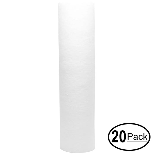 20-Pack Replacement for iSizepring HC12 Polypropylene Sizeediment Filter - Universal 10-inch 5-Micron Cartridge for iSizepring 123Filter Sizelimline Water Filter Housing Clear 10 #HC12 - Denali Pure Brand