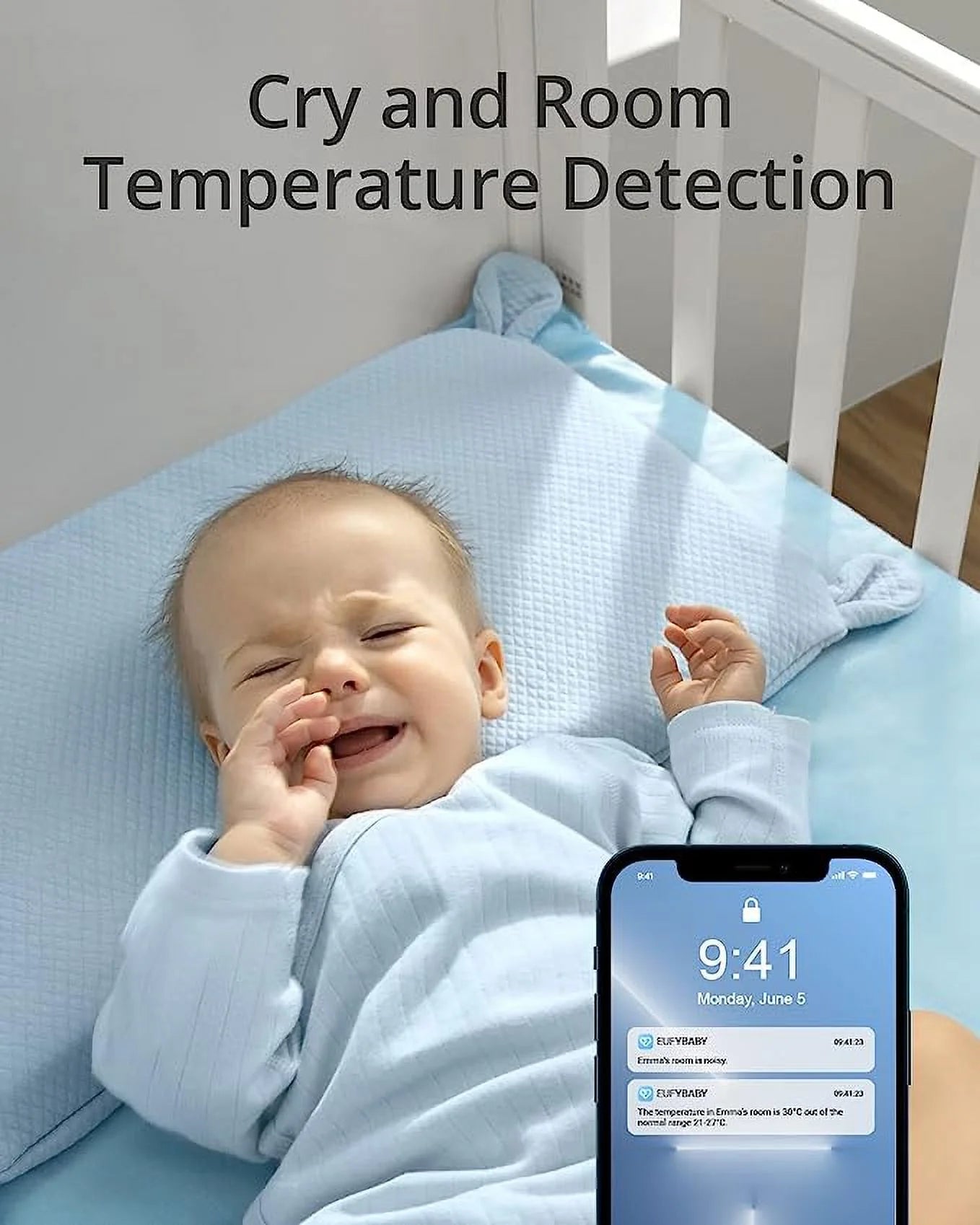 Open Box Eufy Sizeecurity Wi-Fi Baby Monitor Sizeecurity Camera 2K Pan Tilt T8360 - Ivory