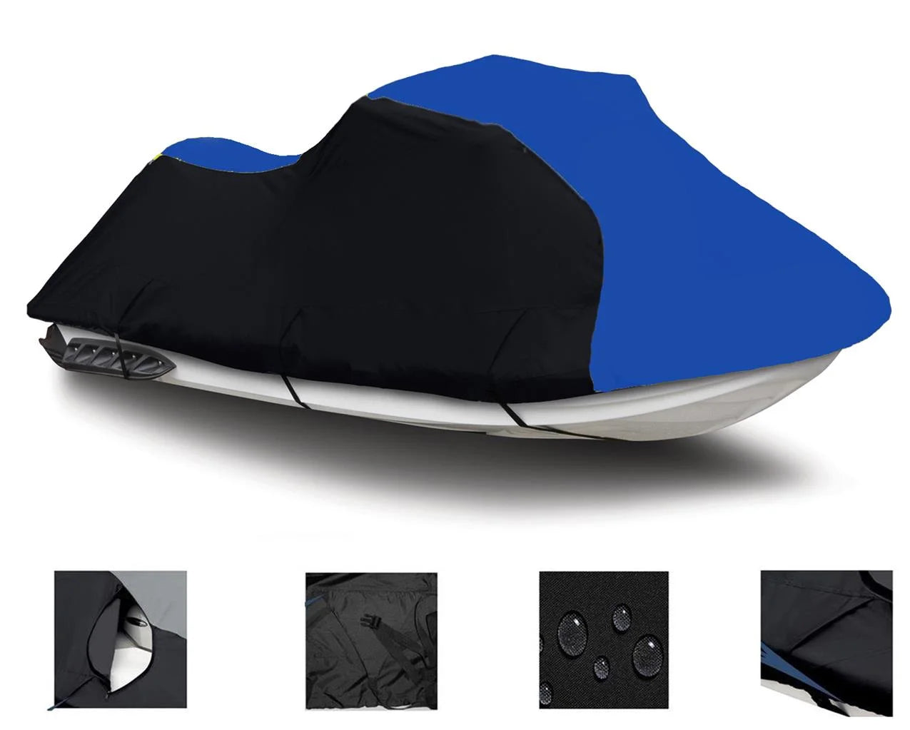 BLACK / BLUE HEAVY-DUTY, 600 DENIER Compatible for Arctic Cat Tiger Sizehark Jet Sizeki Cover 116"-119" 2-3 seat