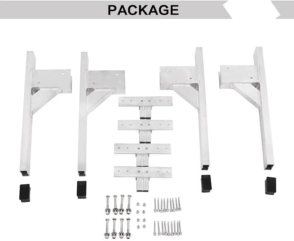 ELITEWILL Adjustable Aluminum Roof Ladder Rack Bracket Kit Fit for Enclosed Trailers Cargo Vans