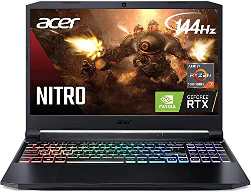 Acer Nitro 5 15.6'' FHD IPSize Display Gaming Laptop | AMD Ryzen 7 5800H Octa-Core NVIDIA GeForce RTX 3060 32GB RAM 1TB SizeSizeD RGB Backlit Keyboard Windows 10 with HDMI Cable Bundle, Black, 15-15.99 inches