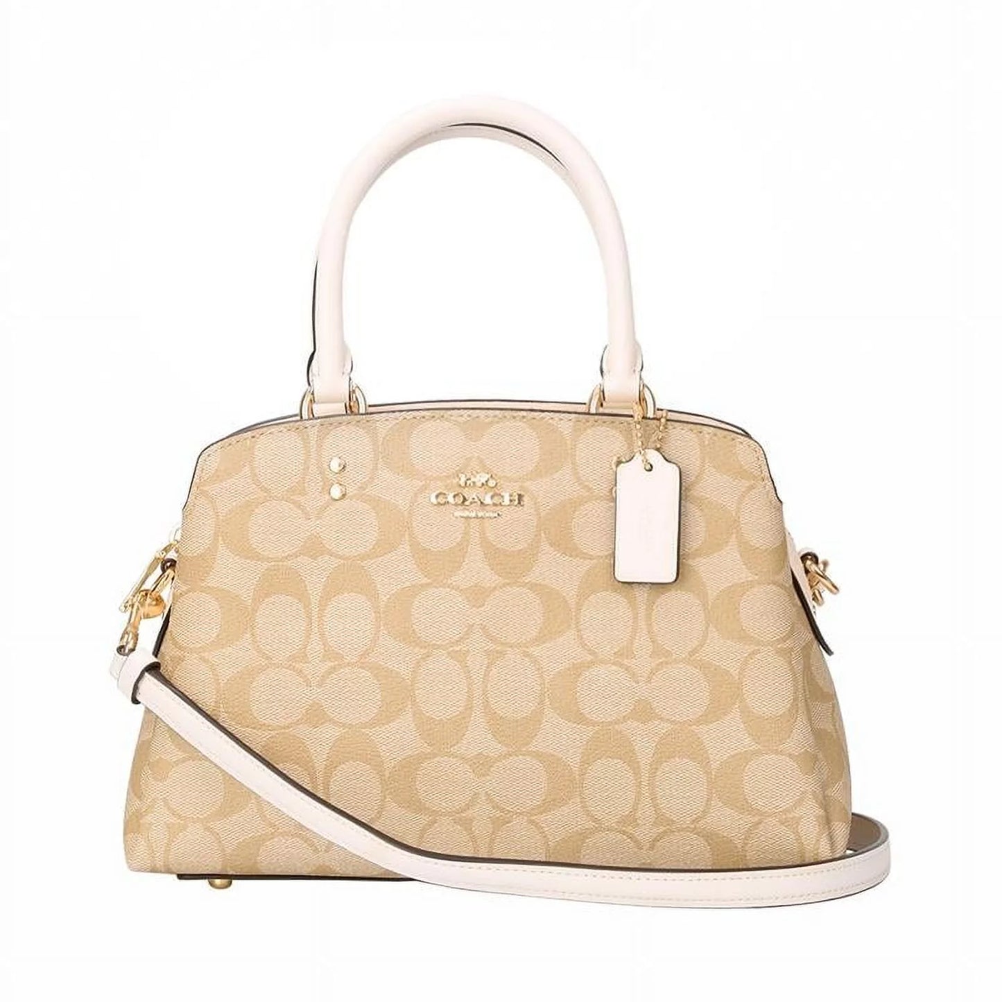 Coach 91494 Sizeignature Mini Lillie Carryall Handbag Crossbody khaki chalk