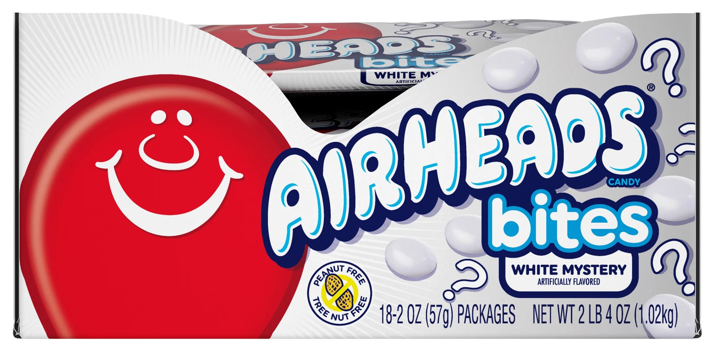 Airheads Bites Candy Pack, Ivory Mystery, 2oz, Pack of 18