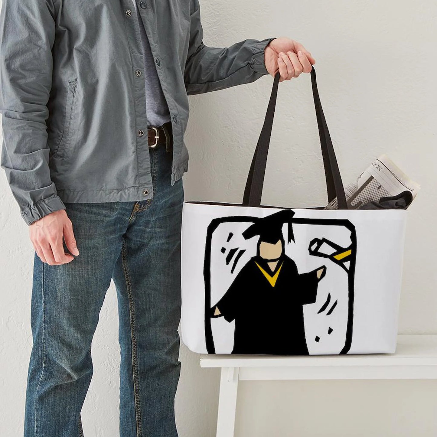 CafePress - Graduate Receiving Diploma Graduation - Large Weekender Tote