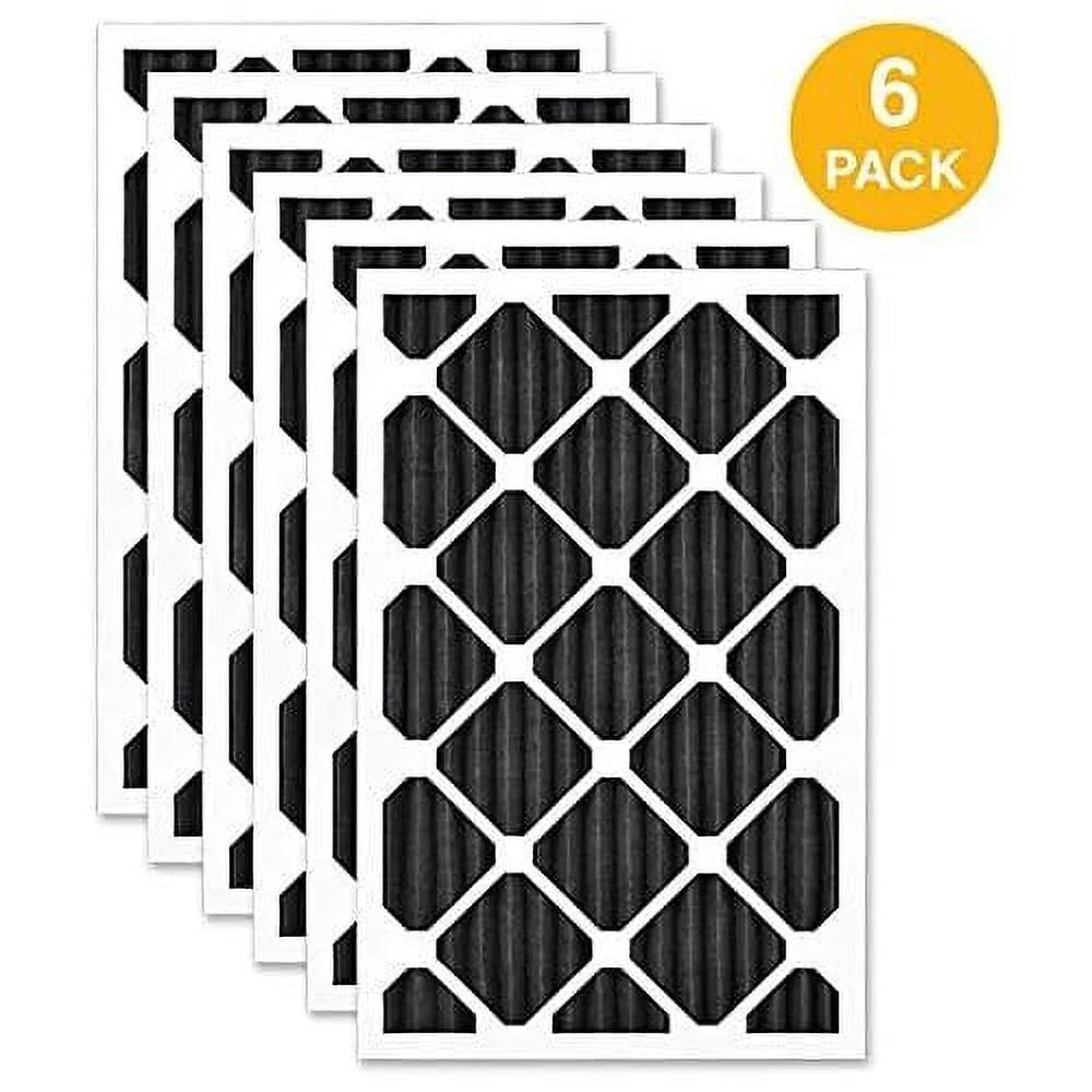 Airx ODOR 16X25x1 MERV 8 Carbon Pleated Air Filter - Made In The - Box Of 6