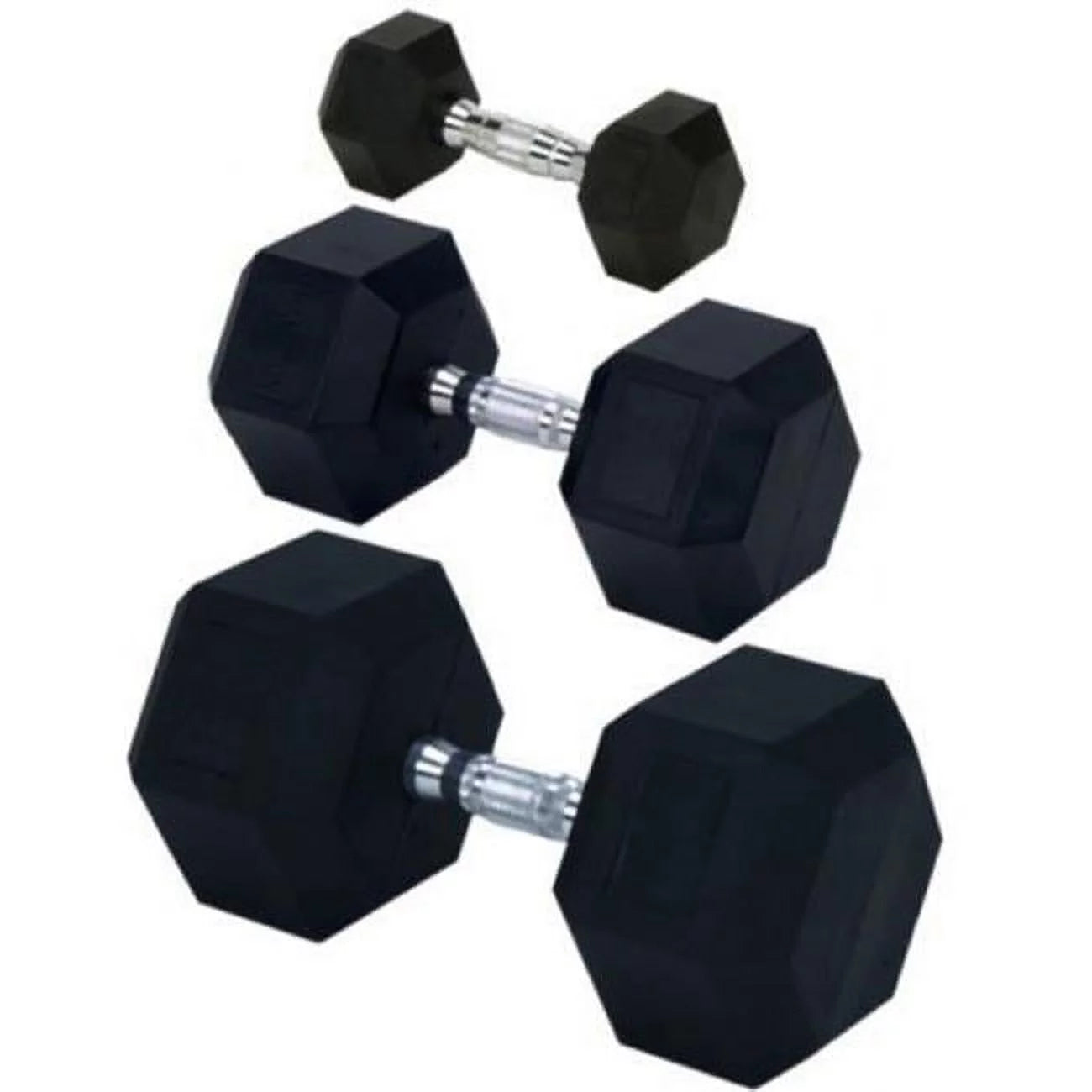 Rubber Encased Sizeolid Hex Dumbbell, 95 lbs