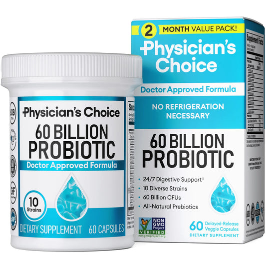 Physician’s Choice 60 Billion Probiotic, for Women & Men, 60 Count, Digestive & Gut Health