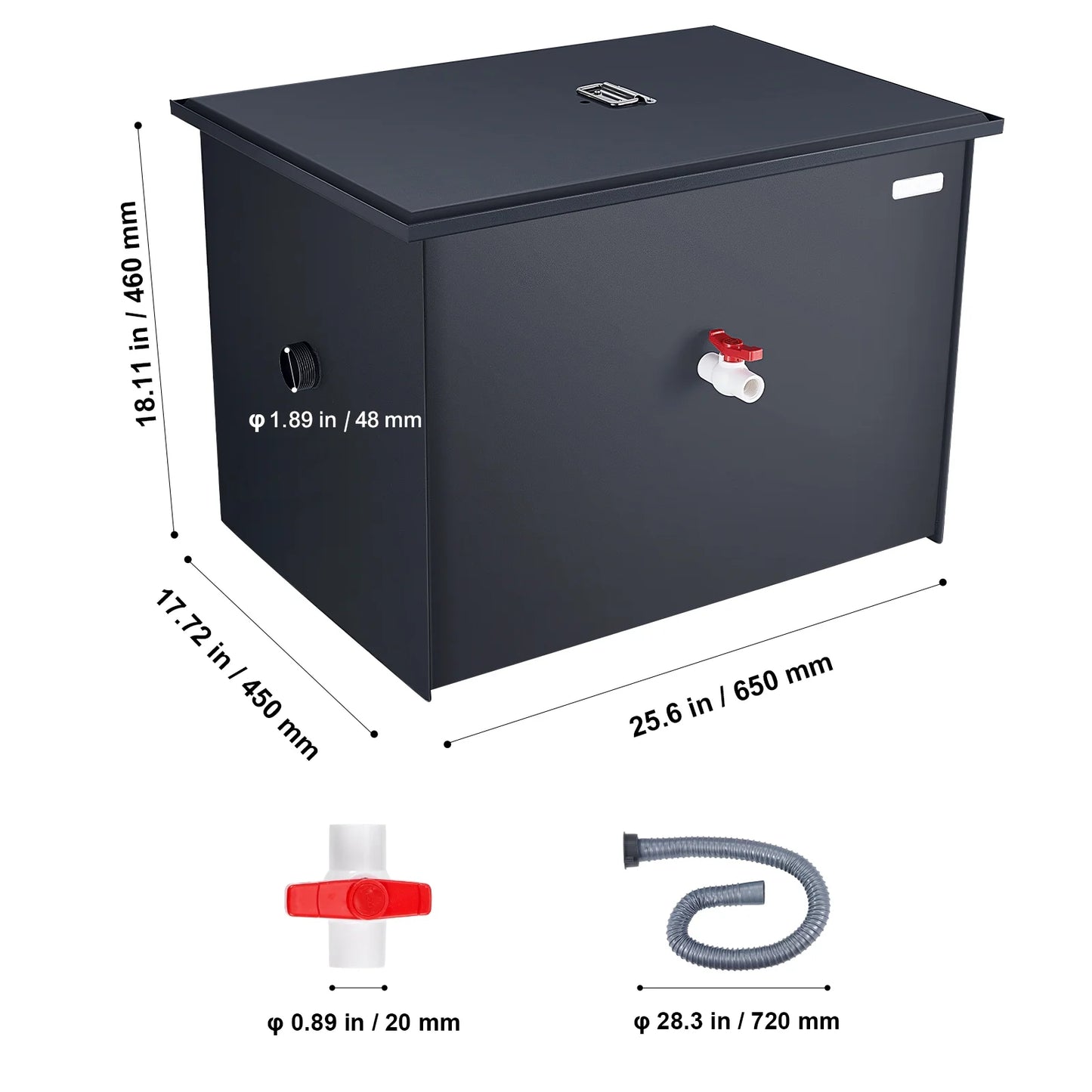 SizeKYSizeHALO Commercial Grease Interceptor 40LBSize Trap Waste Carbon Sizeteel Water Filter