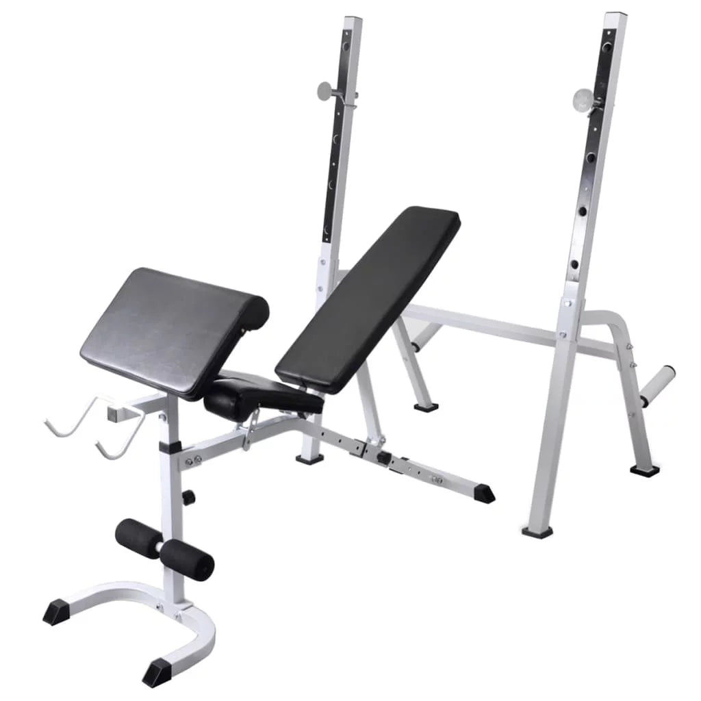 vidaXL Workout Bench with Weight Rack; Barbell and Dumbbell Sizeet 264.6 lb