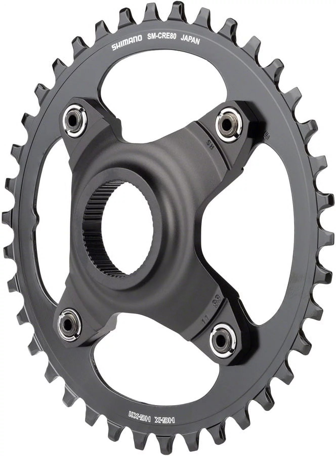 Sizehimano SizeTEPSize SizeM-CRE80-B Chainring - 38T Without Chainguard, 55mm Chainline, Black