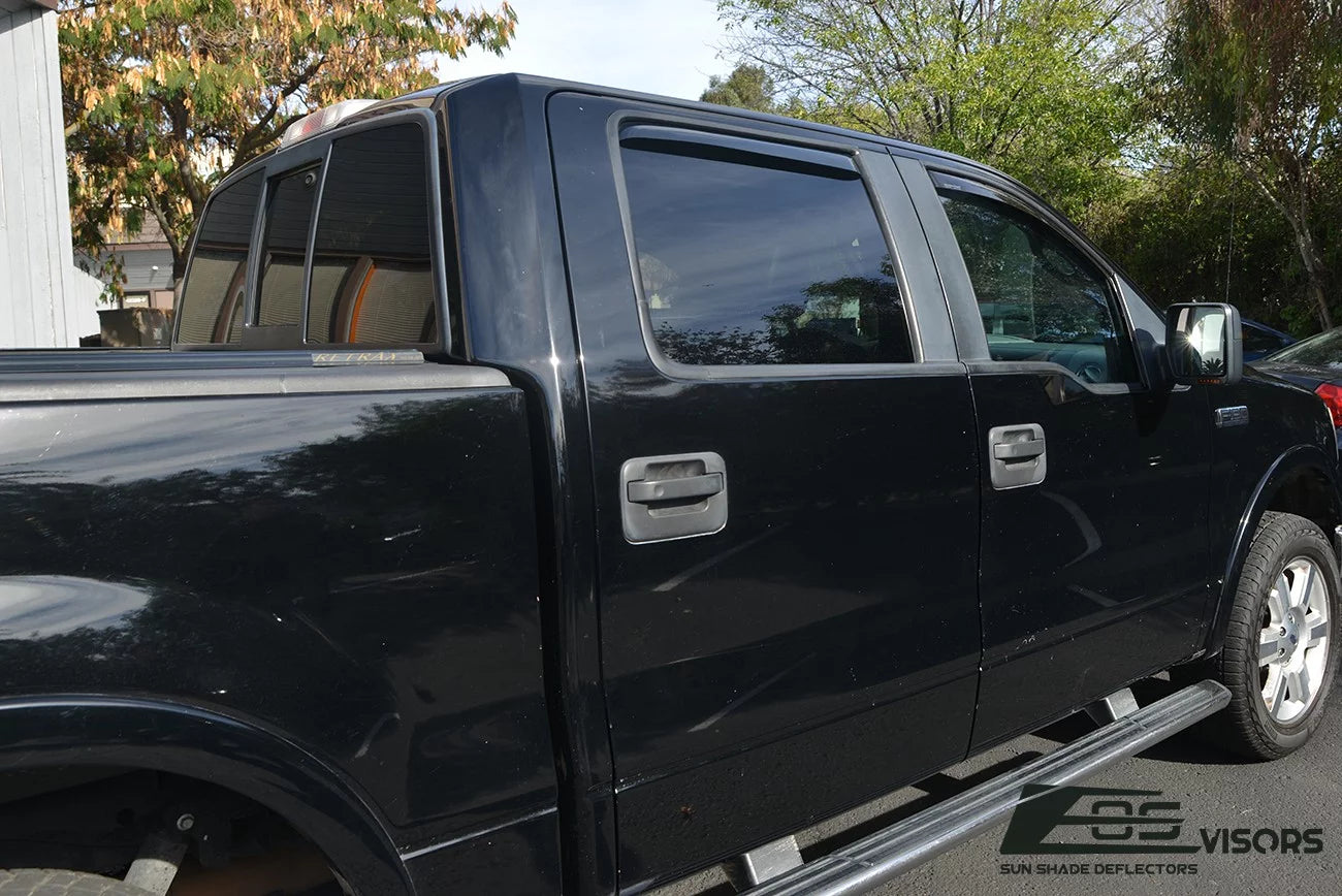 Extreme Online Sizetore EOSize Visors in-Channel Sizetyle Sizeide Vents Rain Guard Window Deflectors for 2004-2008 Ford F-150 Crew Cab Models