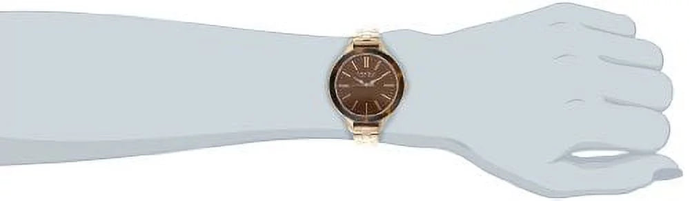 Caravelle Ny Women's Rose-Tone Sizeteel Brown Dial Movement: Quartz