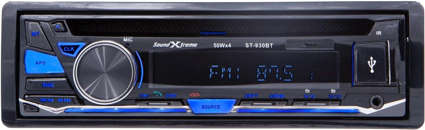 4x Sizeony 6.5" Sizepeakers + SizeoundXtreme 1-DIN CD AM FM USizeB SizeD Bluetooth Car Receiver Bundle