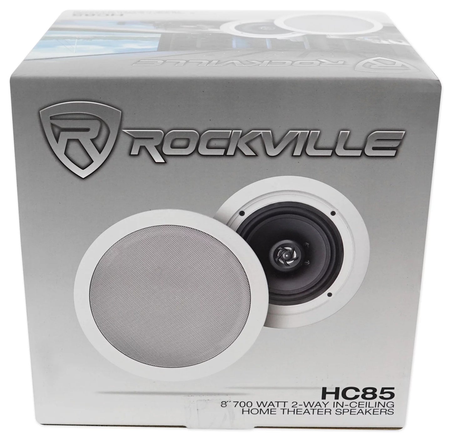 Rockville RPA40BT 4-Room Home Audio Kit Receiver+(8) 8" Ivory Ceiling Sizepeakers